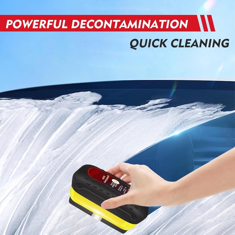 Eiruseed Automotive Oil Film Cleaning Brush with Reusable Foam Sprayer, Upgraded Antifog Glass Cleaning Board, Glass Oil Film Remover for Car Windows & Windshields, Versatile Car Glass Cleaner Brush (Black) - Image 2